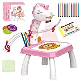 Maalr Drawing Projector Table with 12 Pen Preschool Trace and Draw Projector Toy Creative Educational Drawing Board Projector Reusable Portable ...