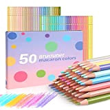 Macaron 50 Colori Matite Colorate, Matite Colorate per Artisti Matite pastelli per Disegnare Rifornimenti Professionali Artistici Bambini (50 Colori)