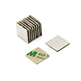 Magnetastico | 20x magneti autoadesivi al neodimio N52 Quadrato 8x8x1 mm | Forti magneti Adesivi con Nastro Adesivo di Marca ...