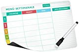 Magnetico calendario menu settimanale flessibile (22cm. x 17,5cm.), Lista Della Spesa - campi speciali + Pennarello cancellabile a secco con ...