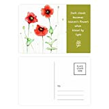 Mais Poppy Red Flower Poesia - Set di cartoline di ringraziamento, 20 pezzi