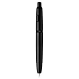 Majohn - Penna stilografica A1, pennino retrattile extra fine, in metallo, nero opaco, con convertitore per scrittura (senza clip)