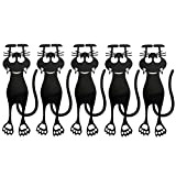 Malsyee - Segnalibri artistici a forma di gattino nero, confezione da 5, perfetti per qualsiasi libro, ufficio, segnalibro a forma ...