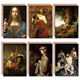 Manet Rembrandt Da Vinci Jesus Religion Angel Saviour Mixed Fine Art Greeting Card Pack of 6