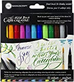 MANUSCRIPT - Pennarelli Aquabrush, 13 pezzi, con punta a pennello in 12 colori e pennello fine per sfumare, perfetti per ...