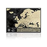Mappa da grattare Europa con bandiere nazionali, Mappa da viaggio dell'Europa, Prodotto in Europa, Dimensioni mappa 42 cm x 29,7 ...