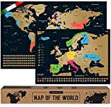 Mappa del Mondo da Grattare - Cartina Mondo - Italiano - Più Mappa Europea - 68 X 43 CM - ...