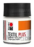 Marabu Textil Plus - Flacone di Colore per Stoffa, 50 ml, Colore: Bianco