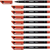 Marcatore - STABILO OHPen universal Permanente - Tratto Fine (0,7 mm) - Confezione da 10 - Rosso