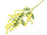 MARJON Fiori Mimosa Ramo 5 Pezzi Giallo Finto Rami Fiori da Donna Decorazioni Floreali casa Regalo