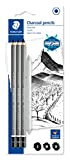 Mars lumograph Charcoal 100 C design Journey – Blister 3 matite grafite assortiti (H, M, S) + 1 ESTOMPE