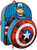 Marvel Ragazzi Zaino e borsa per il pranzo Captain America Blu