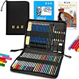 Matita colorata 51 pezzi con quaderno da disegno, matita da colorare per artisti, set di matite da disegno professionale per ...