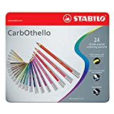 Matita colorata Premium - STABILO CarbOthello - Scatola in Metallo da 24 - Colori assortiti