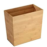 mDesign bidone spazzatura in bambù, rettangolare – ideale contenitore per rifiuti o anche come cestino gettacarte – in legno – ...