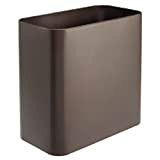 mDesign Cestino spazzatura in metallo – Perfetto sia come cestino gettacarte che per la raccolta rifiuti – Di forma rettangolare, ...