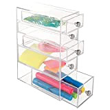 mDesign Organizer ufficio – Scatola porta oggetti di cancelleria in plastica con 5 cassetti – Portadocumenti da scrivania e armadio ...