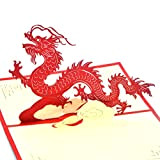 Medigy Biglietto di auguri pop-up 3D per la maggior parte delle Occastions, il drago cinese