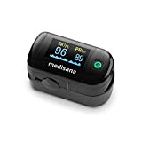 medisana PM 100 pulsiossimetro, misurazione della saturazione di ossigeno nel sangue, pulsossimetro da dito con display OLED e funzionamento one-touch ...