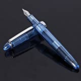 Meiqqm JINHAO 992 - Penna stilografica trasparente da 0,5 mm per cancelleria, strumenti da scrittura regalo, colore: Blu