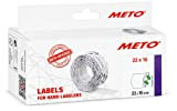 Meto Etichette per etichettatrice manuale, art. 9506158 (22 x 16 mm, 2 righe, 6000 etichette, rimovibili e riposizionabili, per dispositivo ...