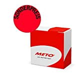 Meto Original 30001911 - Etichette adesive, prezzo speciale, in pratico dispenser (50 mm, rotonde, rosso fluo, permanenti, 750 etichette in ...