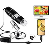 Microscopio digitale USB, Microscopio bambini 50-1600X Ingrandimento portatile fotocamera HD 1080P Endoscopio con Adattatore OTG e Supporto, Compatibile con Windows ...
