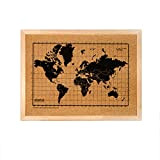 Milimetrado Mappa del mondo nero sughero - Mappa del mondo di sughero per il muro