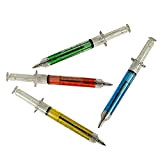 MINGZE 10pcs penne a sfera siringa ago falso, scrive in inchiostro blu o nero, rosso, giallo, blu, verde, materiale scolastico, ...