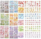 Mini etichette adesive per cartoni animati (300 pezzi+6 fogli) Kawaii Stickers per fai da te manuali, matite e penne, scrapbooking, ...