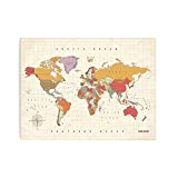 Miss Wood Tropical L, Mappa del Mondo in Sughero, 45 x 60 cm, 45x60cm