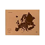 Miss Wood Woody Map L Cartina del Mondo in Sughero, Europa, Colore: Marrone