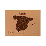 Miss Wood Woody Map L - Cartina del Mondo in Sughero, Motivo Spagna, Colore: Marrone