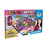 Mitama - Creangolo - Glitter Artist, 11 pz., Quadretto Adesivo A4 + 8 Polverine Glitter + 2 Colle Glitter (Arcobaleno)