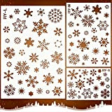 Mocoosy - Stencil a forma di fiocco di neve, per pittura su legno, riutilizzabile, artigianato per le feste invernali e ...