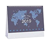 Modello di mappa del mondo 2019 Stand Up Calendario da tavolo per famiglia, scuola, ufficio - 08