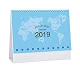 Modello di mappa del mondo 2019 Stand Up Calendario da tavolo per famiglia, scuola, ufficio - 03