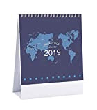 Modello di mappa del mondo 2019 Stand Up Calendario da tavolo per famiglia, scuola, ufficio - 05