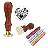 Mogoko 1 Sigillo di legno + 3 Ceralacca SET Francobolli Vintage Kit per Lettera Personalizzata Timbri decorativo IL MIGLIORE REGALO ...