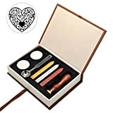 Mogoko Sigillo + 3*Ceralacca + Cera + Cera Stick Spoon Francobolli Vintage Kit per Lettera Personalizzata Timbri Personali IL MIGLIORE ...