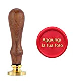 Mogokoyo Personalizzato Timbro Ceralacca di Cera Sigillo per abbellimento di Buste, inviti, Confezioni di Vino, Confezione Regalo (foto)