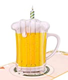 MOKIO® Biglietto Auguri Pop-Up – Birra con Candela – Biglietto regalo 3D divertente per un compleanno o come regalo di ...