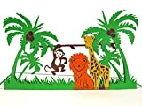 MOKIO® Biglietto Auguri Pop-Up per bambini – Animali colorati nella giungla: leone, giraffa e scimmia – Biglietto regalo 3D per ...