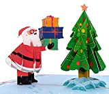 MOKIO® Biglietto di Natale Pop-Up – Babbo Natale con regali e albero di Natale – Biglietto di auguri 3D per ...