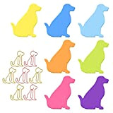 Molain Cute Dog Note adesive con graffette, Cartoon Animal Note autoadesive Schede indice Marcatori a forma di cane Bandiere Blocco ...
