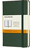 Moleskine Classic Notebook, Taccuino a Righe, Copertina Rigida e Chiusura ad Elastico, Formato Pocket 9 x 14 cm, Colore Verde ...
