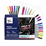 Mont Marte Lettering Kit – 34 pezzi – Penne per Lettering con Brush Pens, Pennarelli Doppio e altro – Per ...