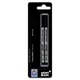 Montblanc, confezione doppia di ricariche per penne roller, punta media, nero, MNB107877