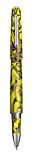 MONTEGRAPPA Collezione ELMO 01 FANTASY BLOOMS, Penna Roller, Iris Yellow Giallo Sfumature Nero Ispirazione Floreale