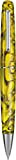 MONTEGRAPPA Collezione ELMO 01 FANTASY BLOOMS, Penna Sfera a Rotazione, Iris Yellow Giallo Sfumature Nero Ispirazione Floreale
